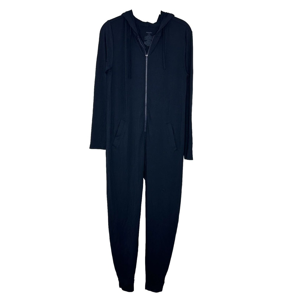 MeUndies Micromodal One Piece Soft Zip Up Navy Hooded Jumpsuit Romper XS/S
